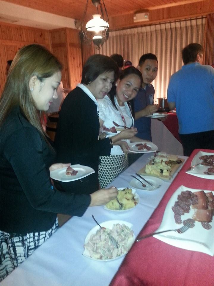 7 enjoying the buffet of swiss specialties at chesa bianca